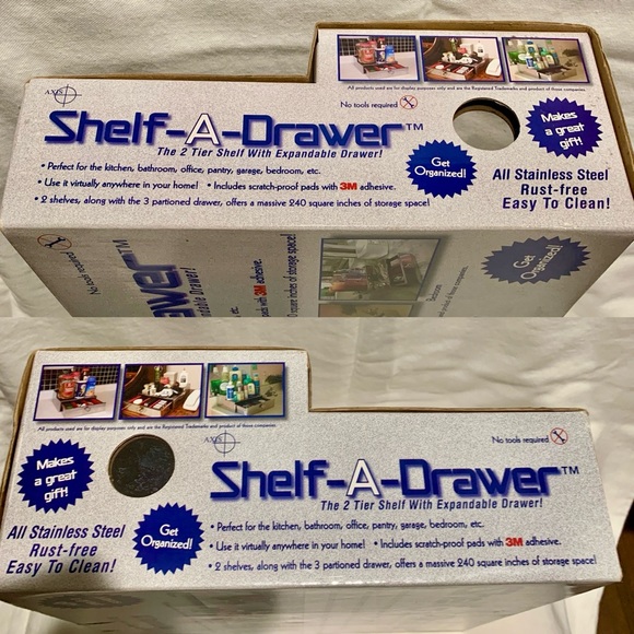 2 Tier Stainless Steel Bathroom Countertop Vanity Make-up Organizer w Drawer NWT - Picture 9 of 12